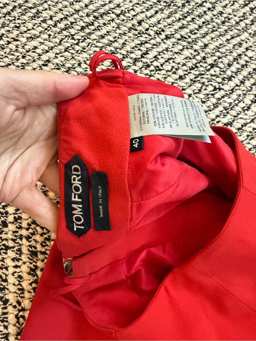 Red Pencil Skirt with Statement Zip size 40 - Picture 3 of 3